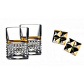 Waterford Shot Glass Pair & Ella B Gold Four Stud Earring Set